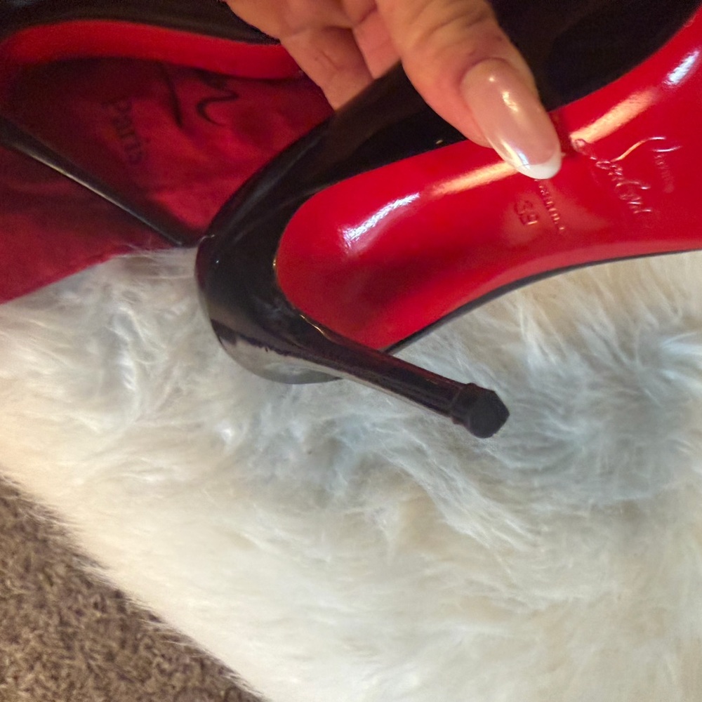 Christian Louboutin Black Patent Leather Heels - Picture 8 of 8